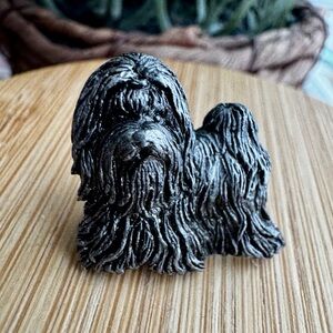 Pewter Shih Tzu Lapel Pin Collectible 3/4 inches tall and 7/8 inches wide
